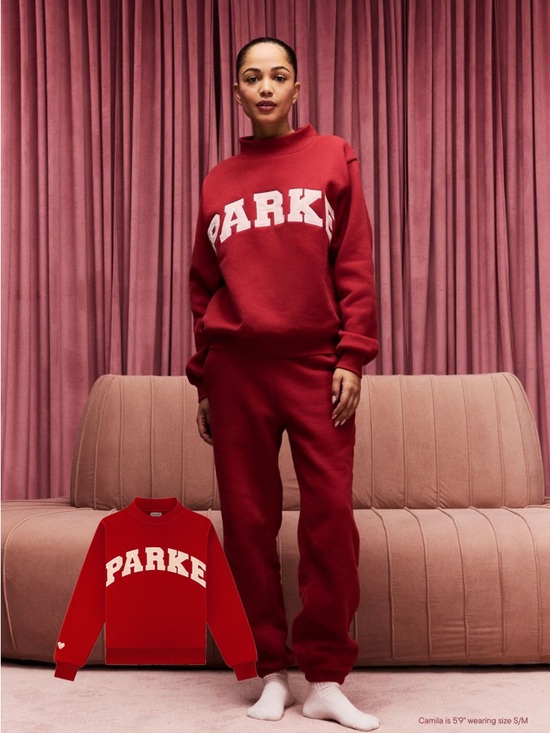 Parke Tops - PARKE Valentines Varsity Mockneck Red
